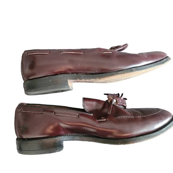 Allen‎ Edmonds Grayson Tassel Loafers Size 10 Slip-On Brown Burgundy Leather main image 5